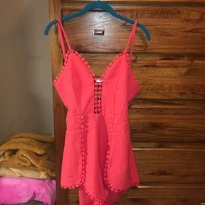 Hot Pink Open Back Romper